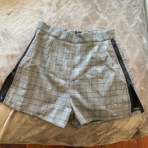 High Rise Checkered Shorts